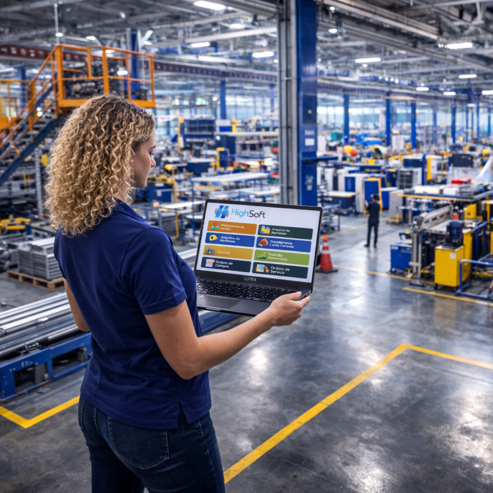 Linha de produção industrial moderna